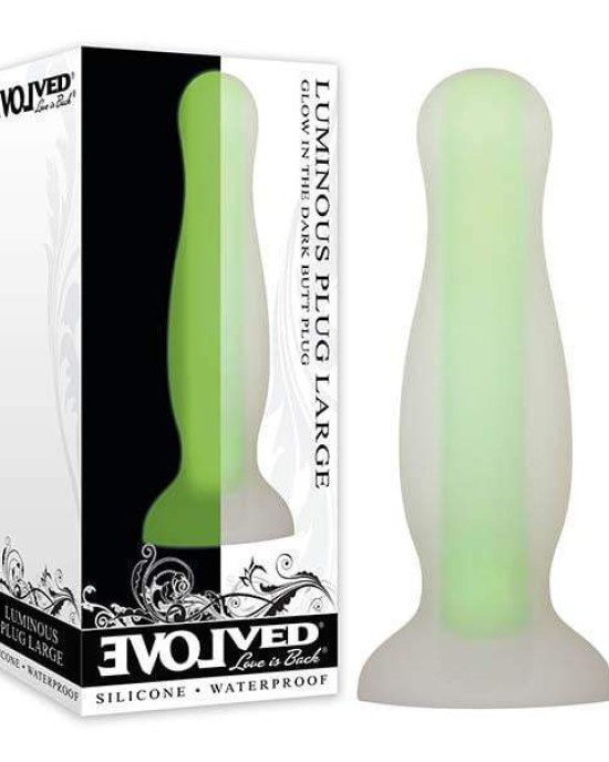 Evolved Luminous Large Dark Green Glow In Dark Butt Plug