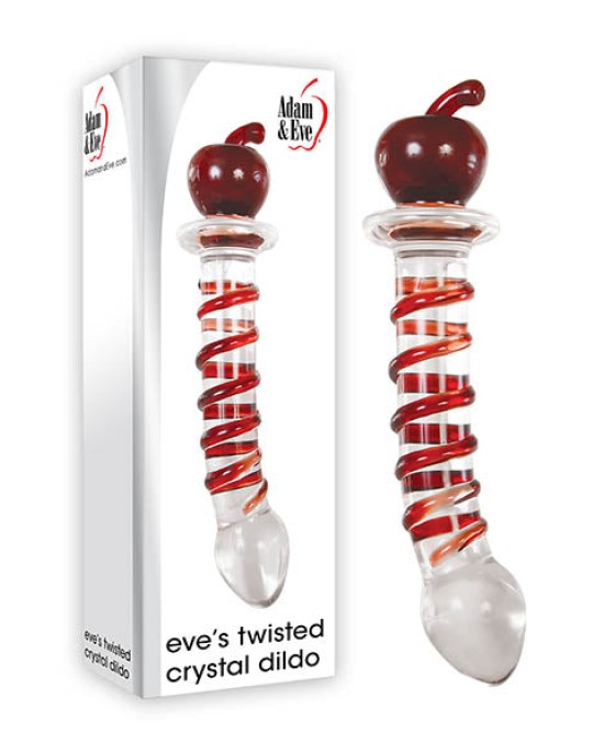 Adam & Eve Eve's Twisted Crystal Clear/Red Glass Dildo