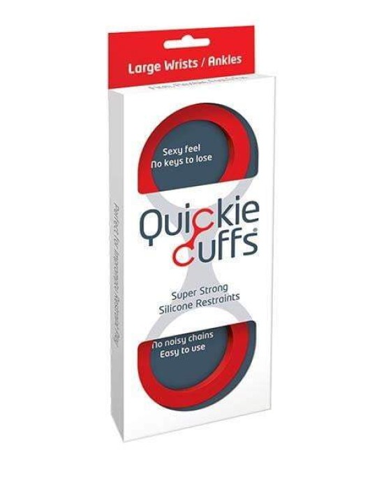 Quickie Cuffs - Large Red Silicone Restraints