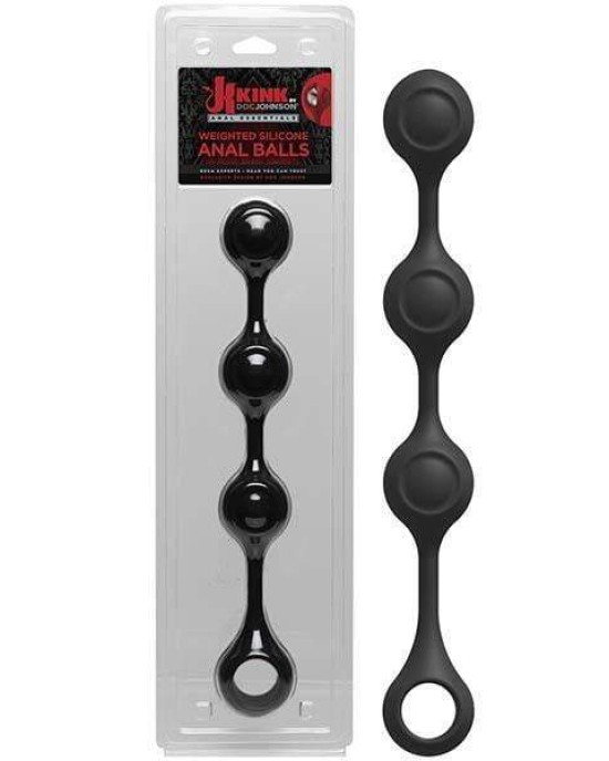 KINK Anal Essentials Weighted Silicone Black Balls