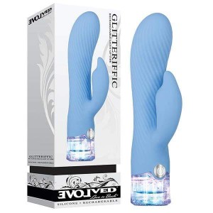 Evolved Glitteriffic Rabbit Vibrator - Blue