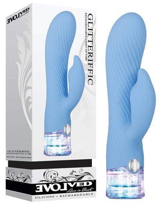 Evolved Glitteriffic Rabbit Vibrator - Blue