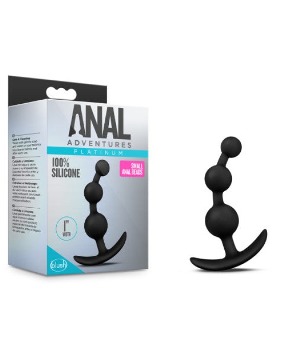 Anal Adventures Black Platinum Small Anal Beads