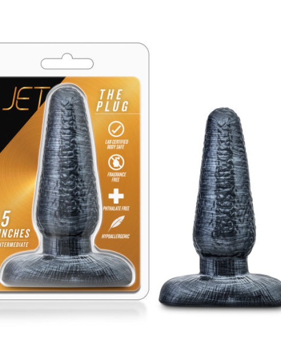 Jet The Plug Carbon Metallic Black 5 Inch Butt Plug