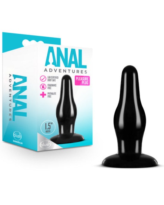 Anal Adventures Black 4.25 Inch Pleasure Butt Plug