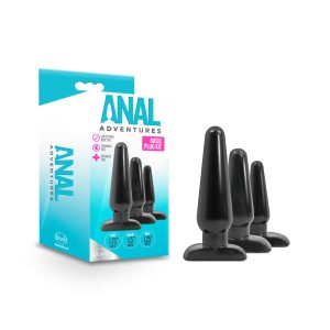 Anal Adventures Black Basic Butt Plug Kit