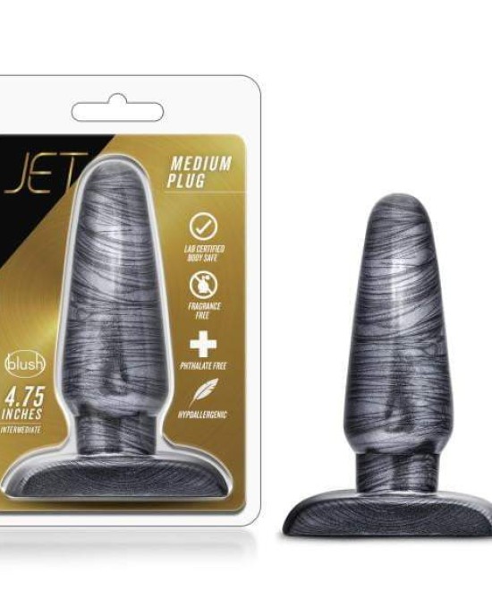 Jet Carbon Metallic Black Medium Butt Plug