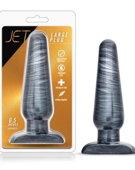 Jet Carbon Metallic Black Large Butt Plug