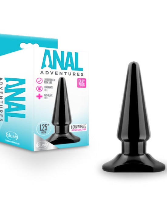 Anal Adventures Easy Black 4 Inch Butt Plug