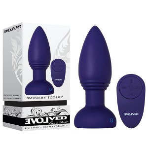 Evolved Smooshy Tooshy Blue Vibrating Butt Plug