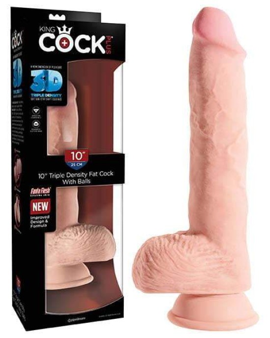 King Cock Plus 10 Inch Triple Density Fat Cock with Balls