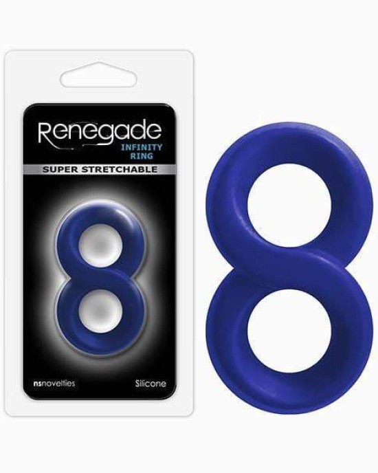 Renegade Infinity Super Stretchy Cock Ring - Blue