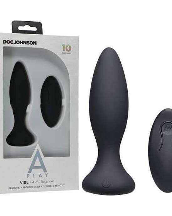 A-Play Vibe Beginner Rechargeable Black Anal Plug