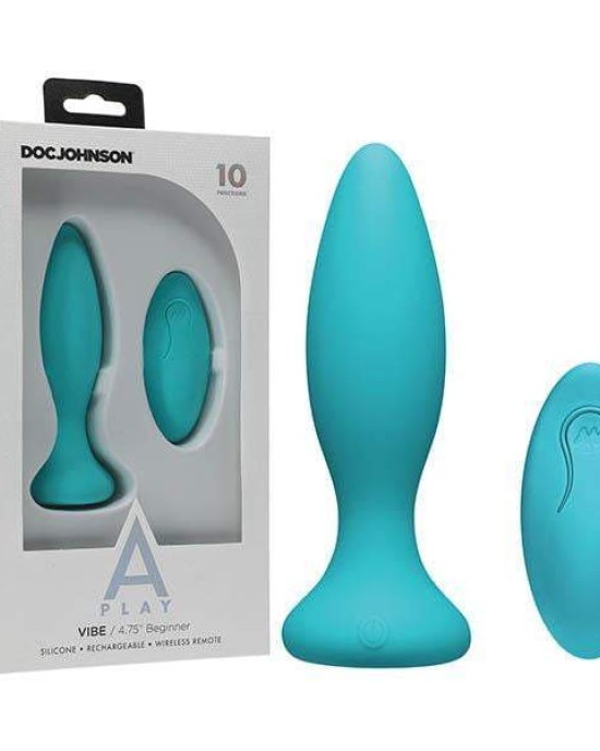 A-Play Vibe Beginner Rechargeable  Teal Anal Plug