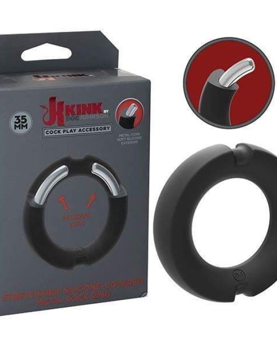 KINK HYBRID Silicone Covered Metal Cock Ring 35mm