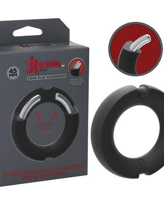 KINK HYBRID Silicone Covered Metal Cock Ring 45mm