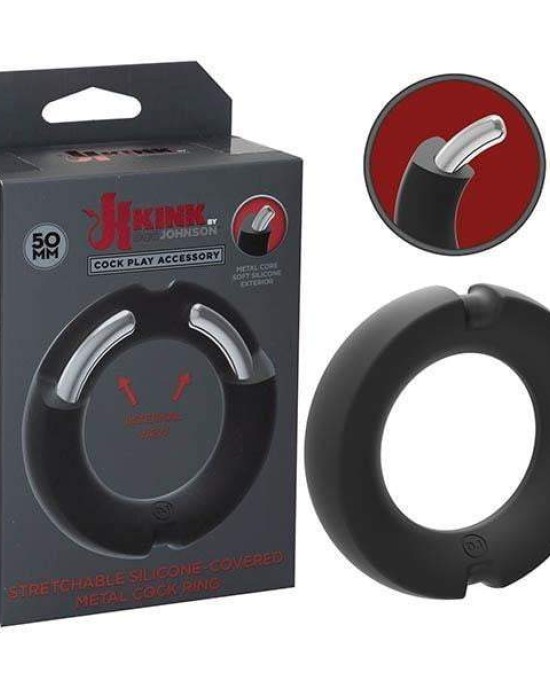 KINK HYBRID Silicone Covered Metal Cock Ring 50mm