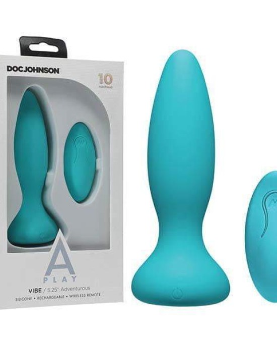 A-Play Vibe Adventurous Rechargeable Teal Anal Plug