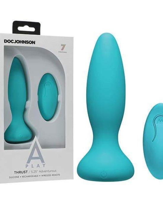 A-Play Thrust Adventurous Rechargeable Teal Anal Plug