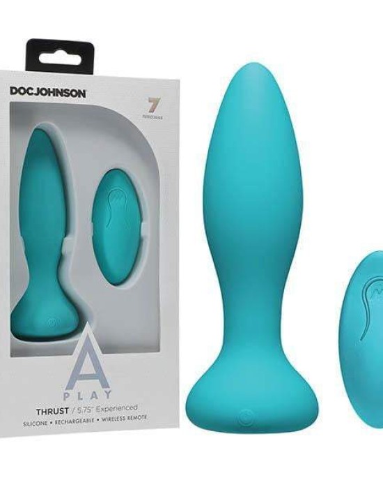 A-Play Thrust Experienced Rechargeable Teal Anal Plug