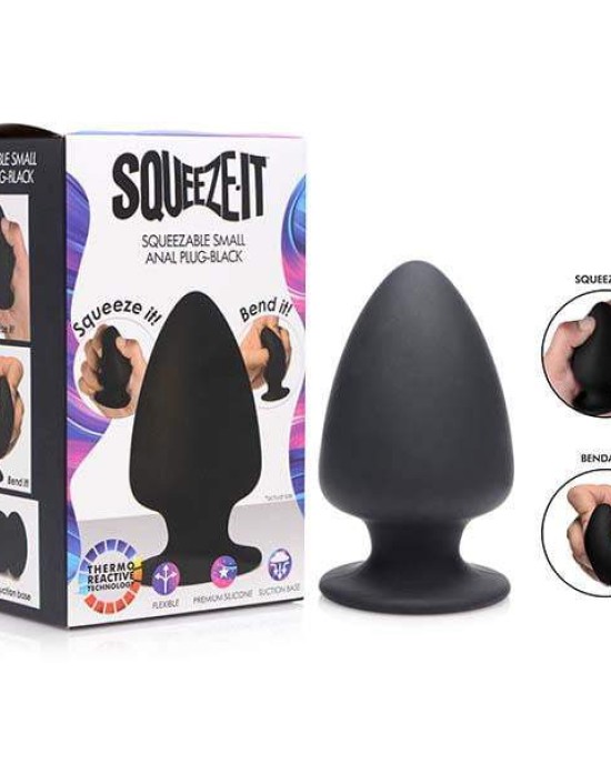 Squeeze-It Squeezable Black Small Anal Plug