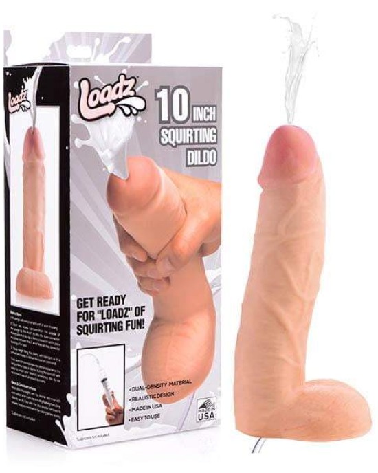 Loadz 10 Inch Realistic Dual Density Squirting Dildo