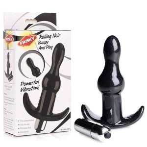 Frisky Bumpy Vibrating Anal Plug - Black