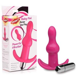 Frisky Bumpy Vibrating Anal Plug - Pink