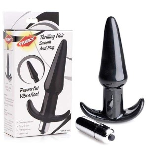 Frisky Smooth Vibrating Anal Plug - Black