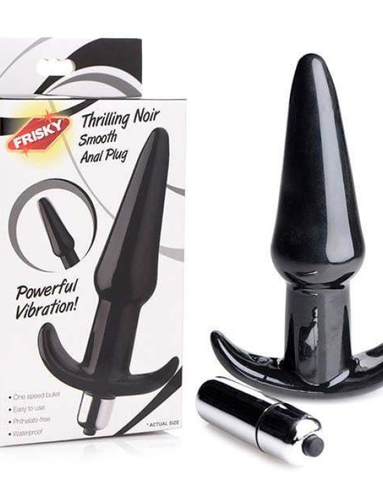 Frisky Smooth Vibrating Anal Plug - Black