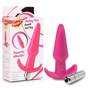 Frisky Smooth Vibrating Anal Plug - Pink