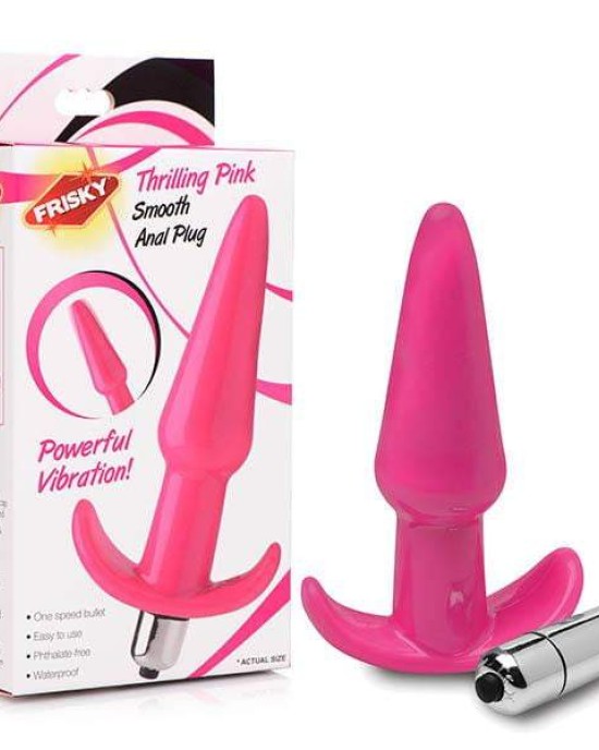 Frisky Smooth Vibrating Anal Plug - Pink