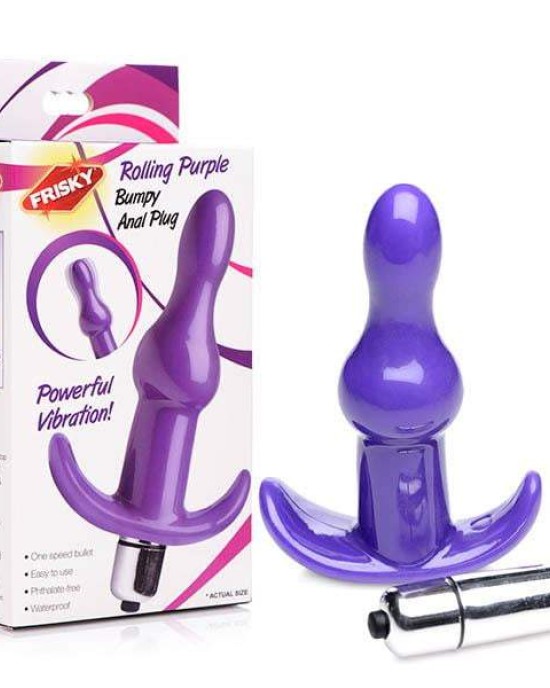 Frisky Bumpy Vibrating Anal Plug - Purple