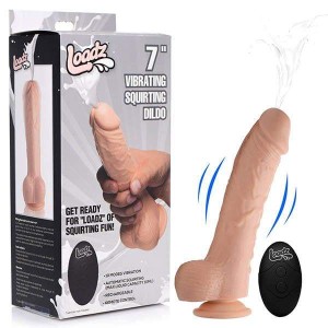 Loadz 7 Inch Flesh Vibrating Squirting Dildo