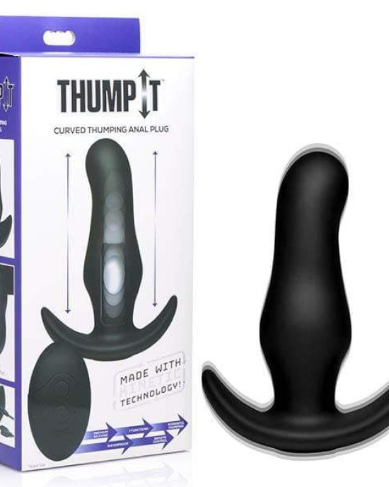 Thump It Kinetic Curved Thumping Black Anal Plug