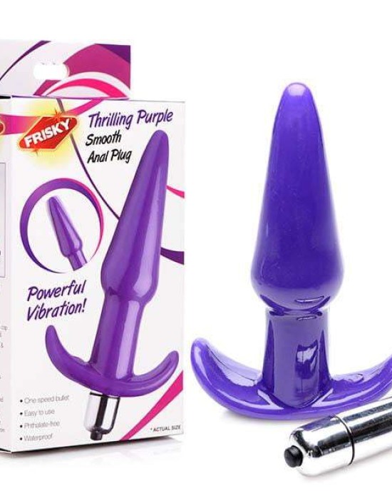 Frisky Smooth Vibrating Anal Plug - Purple