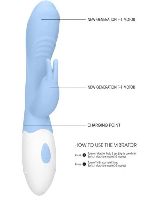 Loveline Juicy G-Spot Rabbit Vibrator - Blue