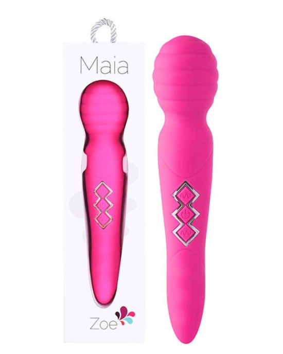 Maia Zoe - Neon Pink Dual Vibrating Massage Wand