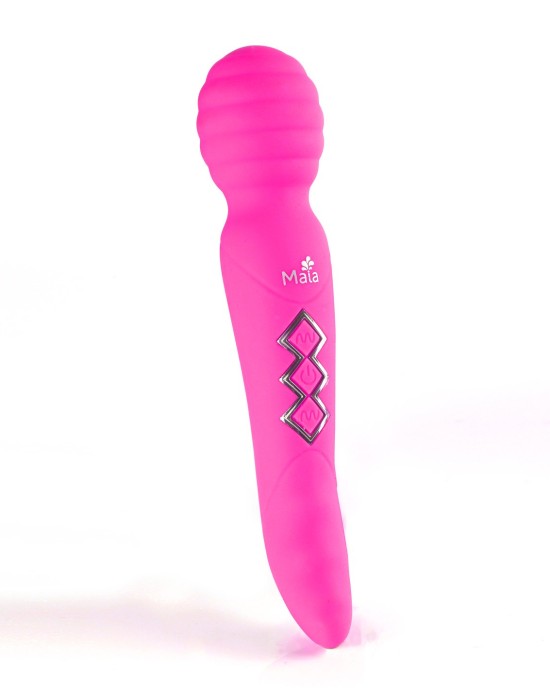 Maia Zoe - Neon Pink Dual Vibrating Massage Wand