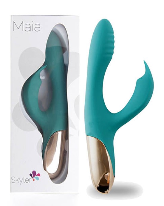 Maia Skyler Bendable Rabbit Vibrator - Green