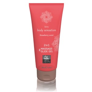 SHIATSU 2in1 Massage & Glide Gel - Strawberry 200ml