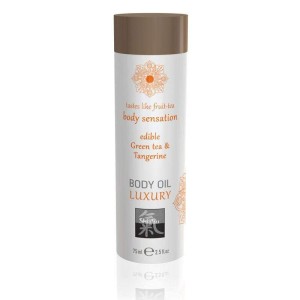 SHIATSU Edible Body Oil - Luxury - Green Tea & Tangerine 75ml