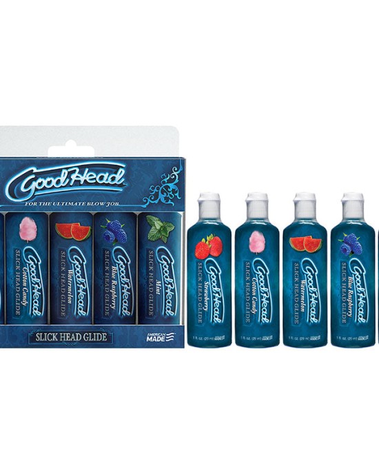 GoodHead Slick Head Glide Flavoured Lubes - Set of 5 x 30ml