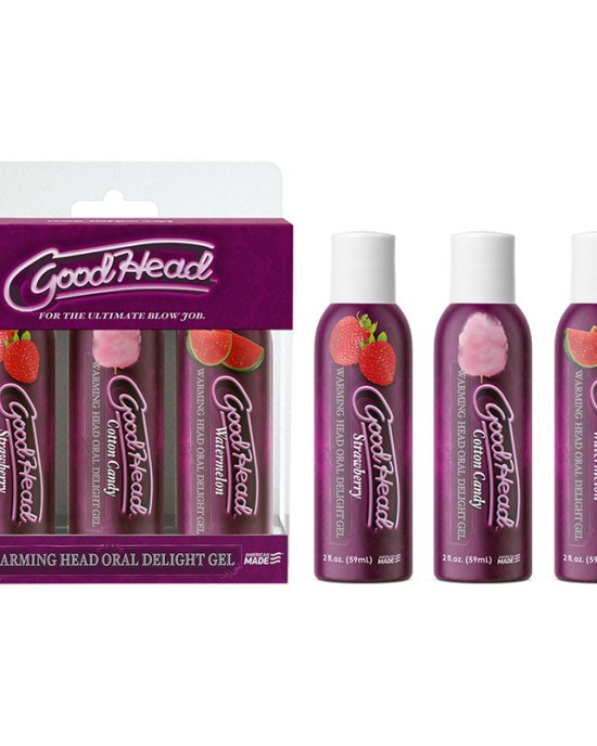 GoodHead Warming Head Oral Delight Flavoured Sex Gel - 3 Pack