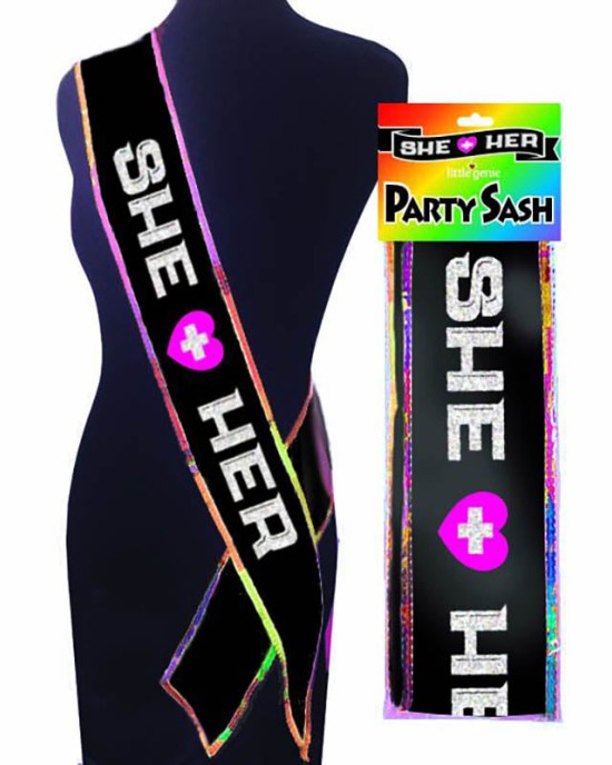 She + Her Pride Party Sash