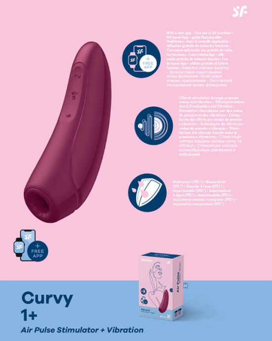 Satisfyer Curvy 1+ App Control - Rose Red