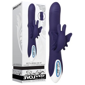 Evolved Put A Ring On it Rabbit Vibrator - Navy Blue