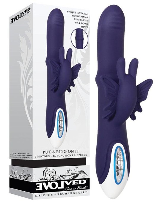 Evolved Put A Ring On it Rabbit Vibrator - Navy Blue