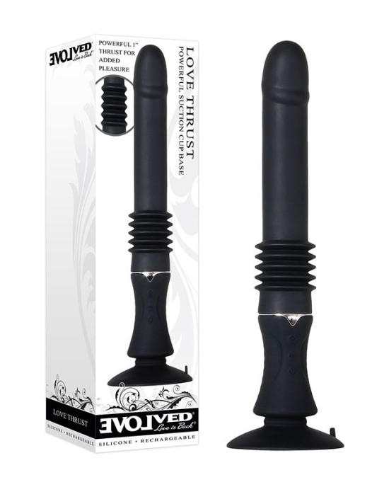 Evolved Love Thrust Black 11 Inch Thrusting Vibrator