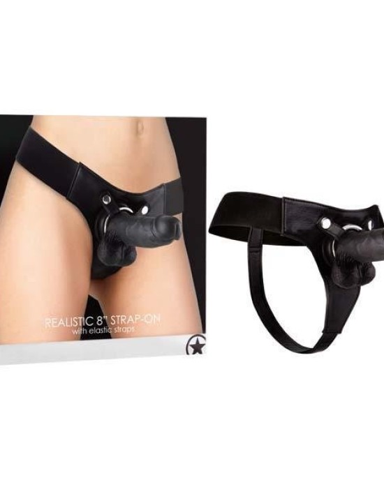 Ouch! Realistic 8 Inch Black Strap-On